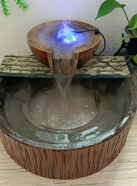 定观水幕流墙水盆流水罐带出水口庭院水景制陶罐带嘴花园造景摆件
