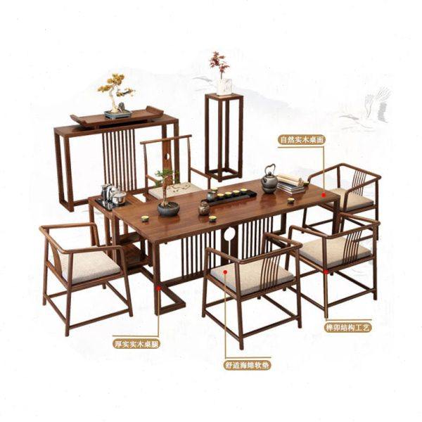 澳铂新中式茶桌椅组合 家用会客客厅公实木泡茶桌茶台全套,淘宝优惠券,粉丝福利购,淘宝优惠卷