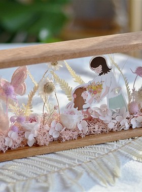 永生花植物中空立体相框真花实木双面玻璃亚克力画框摆件教师礼物