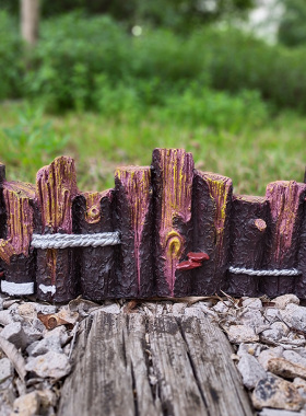 户外花园庭院装饰创意仿真树桩摆件草地篱笆雕塑花圃围栏布置造景