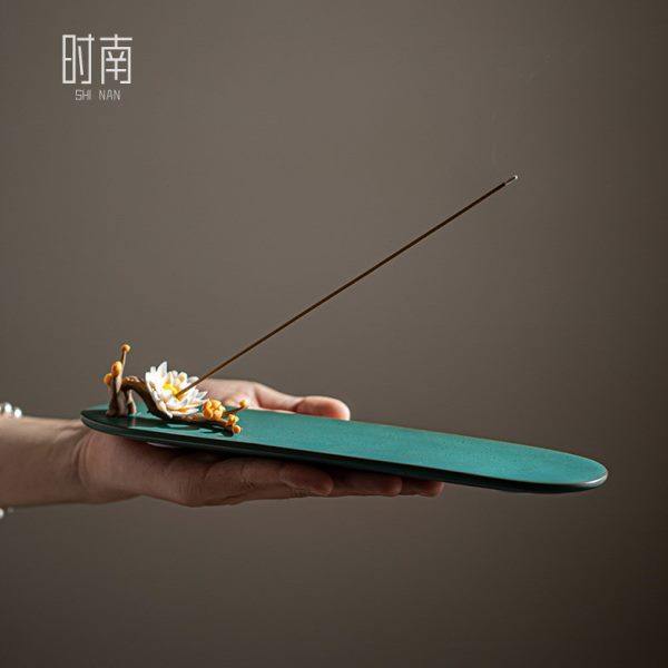 陶瓷梅花线香插手工陶瓷捏花香座家用檀香线香炉香托香器茶道摆件,淘宝优惠券,粉丝福利购,淘宝优惠卷