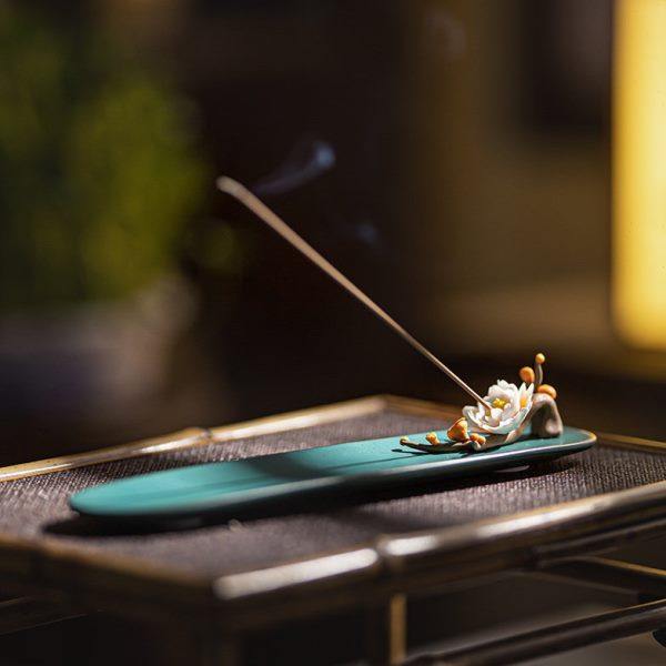 陶瓷梅花线香插手工陶瓷捏花香座家用檀香线香炉香托香器茶道摆件,淘宝优惠券,粉丝福利购,淘宝优惠卷