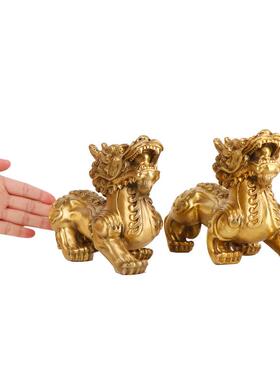 杨铜居记铜貔貅摆件开业家工0117艺礼品双角貔貅天路天禄