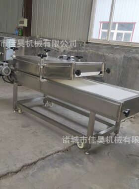 全自动虾尾压平机海带丝滚筒摊平机不锈钢虾滑包装袋整平机