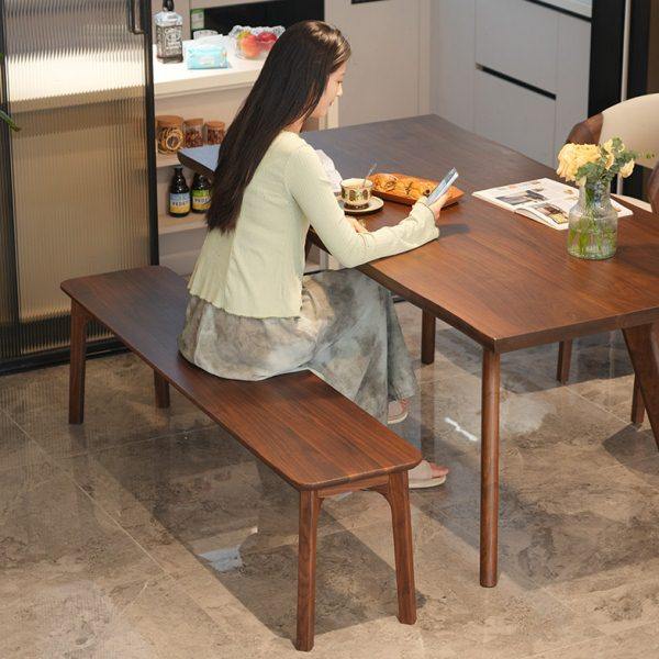 北美黑胡桃木长凳实木客厅餐桌椅组合家用原木长条凳现代简约凳子,淘宝优惠券,粉丝福利购,淘宝优惠卷