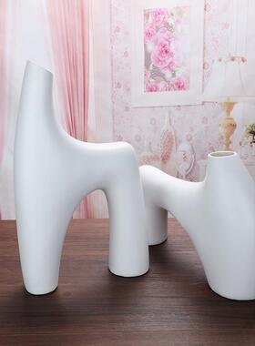 北欧创插花花瓶家室居客厅卧意软装装象饰品简约抽艺术摆设JR2020