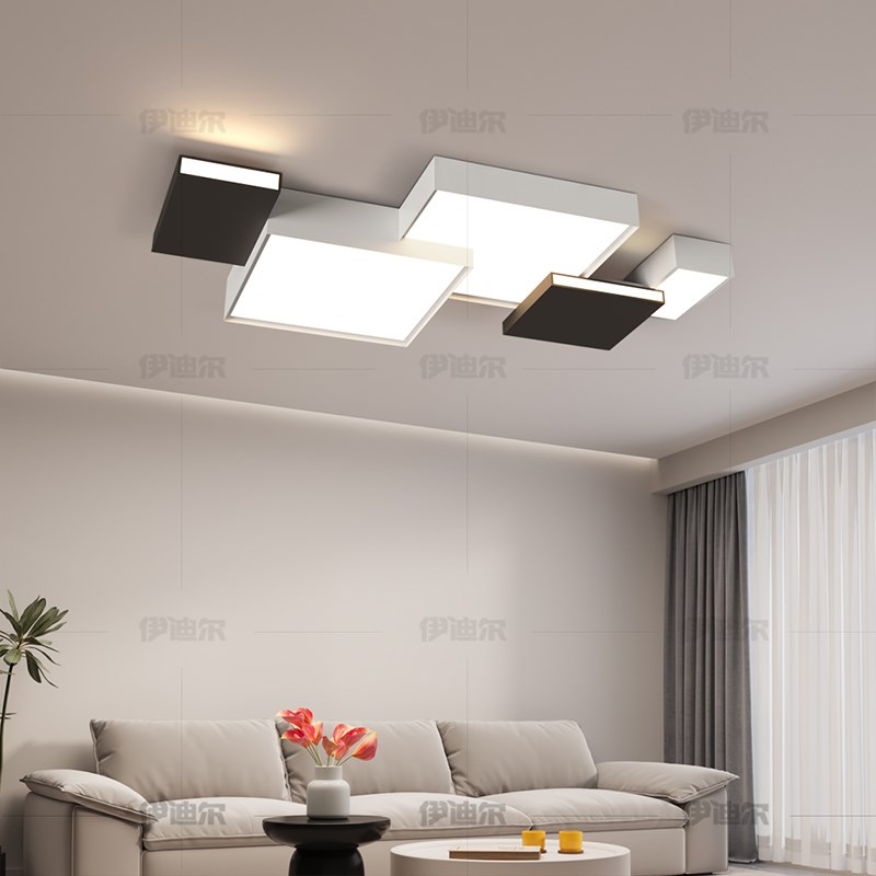 全光谱客厅灯现代简约大气主灯方块组合吸M顶灯全屋套餐几何灯具 - 图1