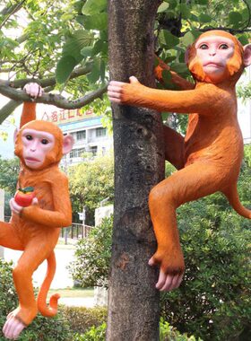 户外仿真猴子玻璃钢雕塑景区花园林树脂动物摆件树上挂件装饰小品