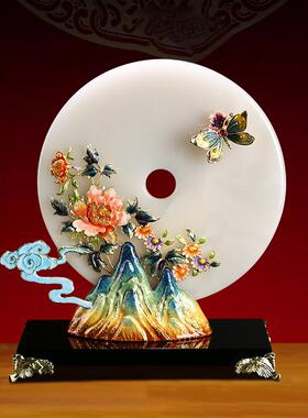 新平中式玉珐琅彩高端摆件CF-06217客厅玄关电视柜饰品高档轻奢安