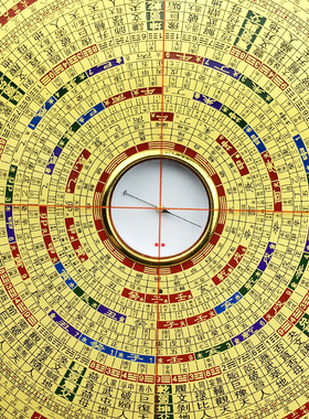 香港老字号综合罗盘万福堂高精度纯铜专业二十四山向罗盘八寸通胜