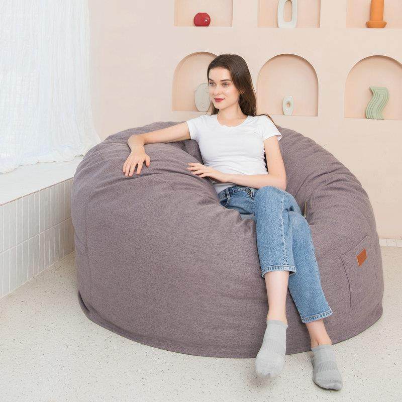 仿麻布客厅圆形沙发布艺懒人休闲布艺单人沙发椅样板房别墅家具,淘宝优惠券,粉丝福利购,淘宝优惠卷