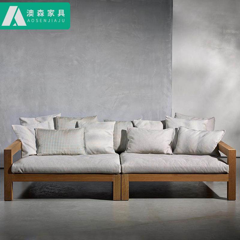 北欧户外庭院柚木沙发阳台露天别墅花园家具室外休闲实木沙发椅,淘宝优惠券,粉丝福利购,淘宝优惠卷