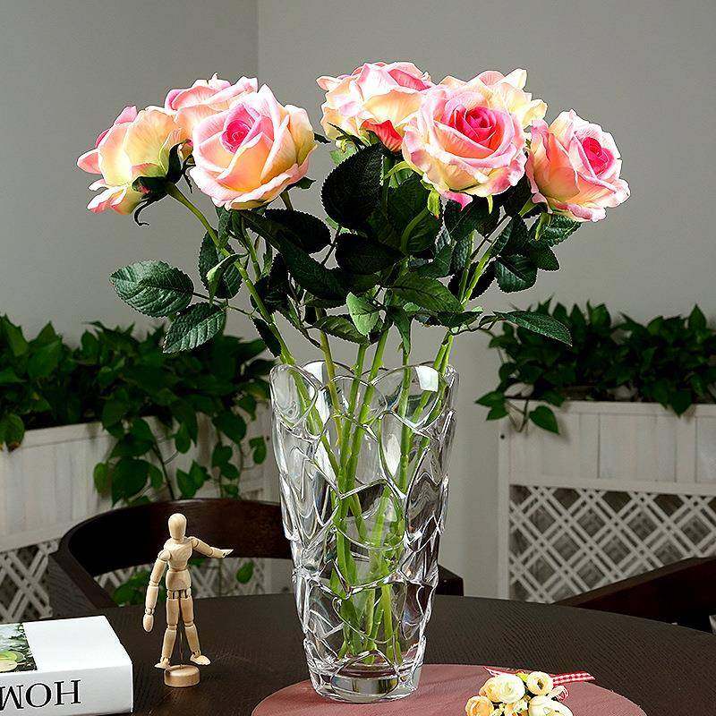 简约客厅透明仿玻璃创意花瓶插花摆件富贵竹百合PC塑料水培大花器,淘宝优惠券,粉丝福利购,淘宝优惠卷