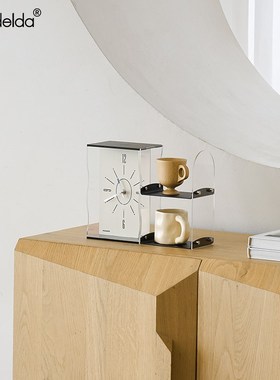 Mandelda入户玄关摆件时钟置物收纳架客厅桌面座钟创意钟表装饰品