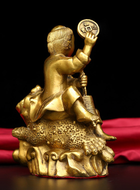 纯铜刘海戏金蟾摆件铜金蟾招财聚财家居客厅装饰品店铺工艺品摆件