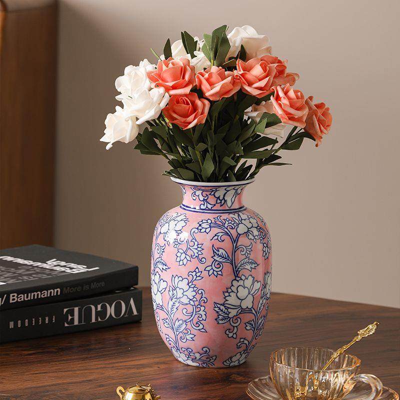 新中式青花瓷花瓶水培陶瓷装饰瓶轻奢客厅餐桌陶瓷花瓶摆件,淘宝优惠券,粉丝福利购,淘宝优惠卷