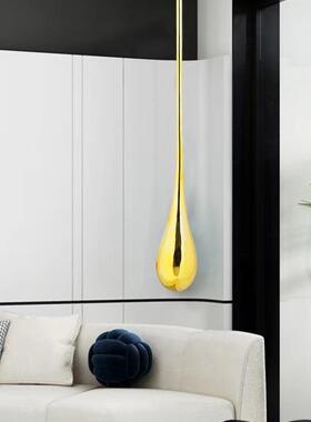 售轻楼处展酒店厅堂RJB吊装水滴雕塑奢电镀挂饰商业中心样板间饰