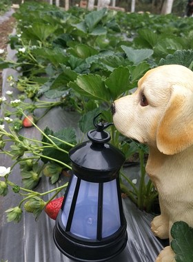 庭院装饰花园摆件小狗太阳能灯户外灯园林景观别墅仿真动物雕塑