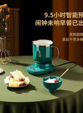 企业公司商务礼盒品装定制陶瓷电炖杯迷你养生玻璃花茶杯小型电热