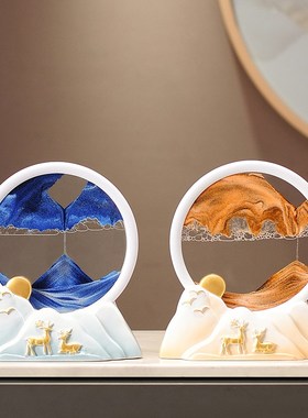 流沙画暖居摆件轻奢高档家居客厅入门玄关酒柜电视柜办公室装饰品