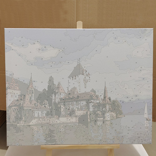 diy数字油画实木画架 松木 抛光家用桌面支架中式书架三角架工具 - 图2