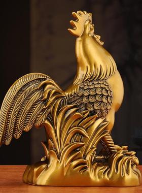 大吉利金鸡摆件招艺十大二生肖公鸡装饰客厅办财公室工111品摆设