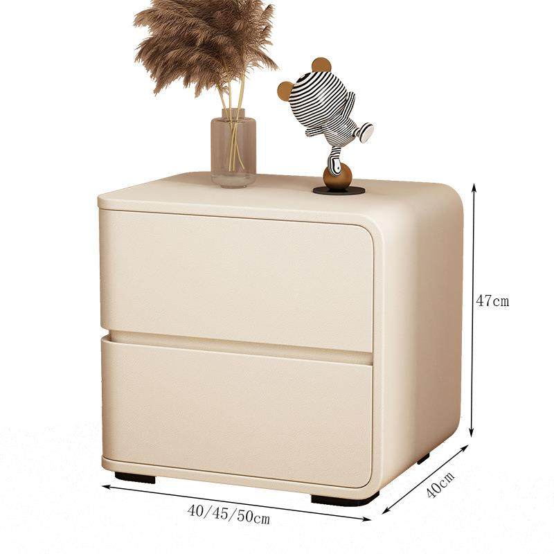 现代简约奶油风实木床头柜意式极简卧室家用小型免安装床头收纳柜,淘宝优惠券,粉丝福利购,淘宝优惠卷