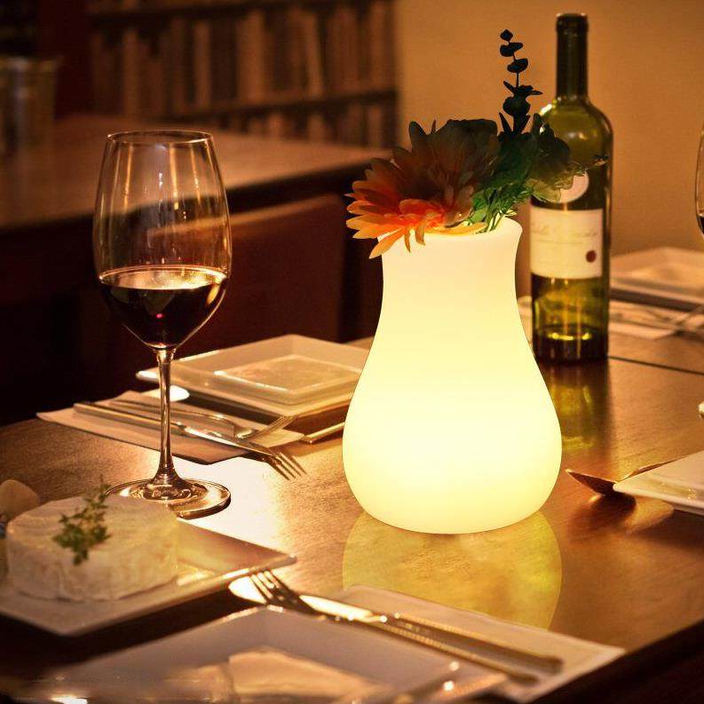 led创意餐厅发光花瓶氛围小夜灯酒店usb充电台灯清吧网红遥控桌灯,淘宝优惠券,粉丝福利购,淘宝优惠卷