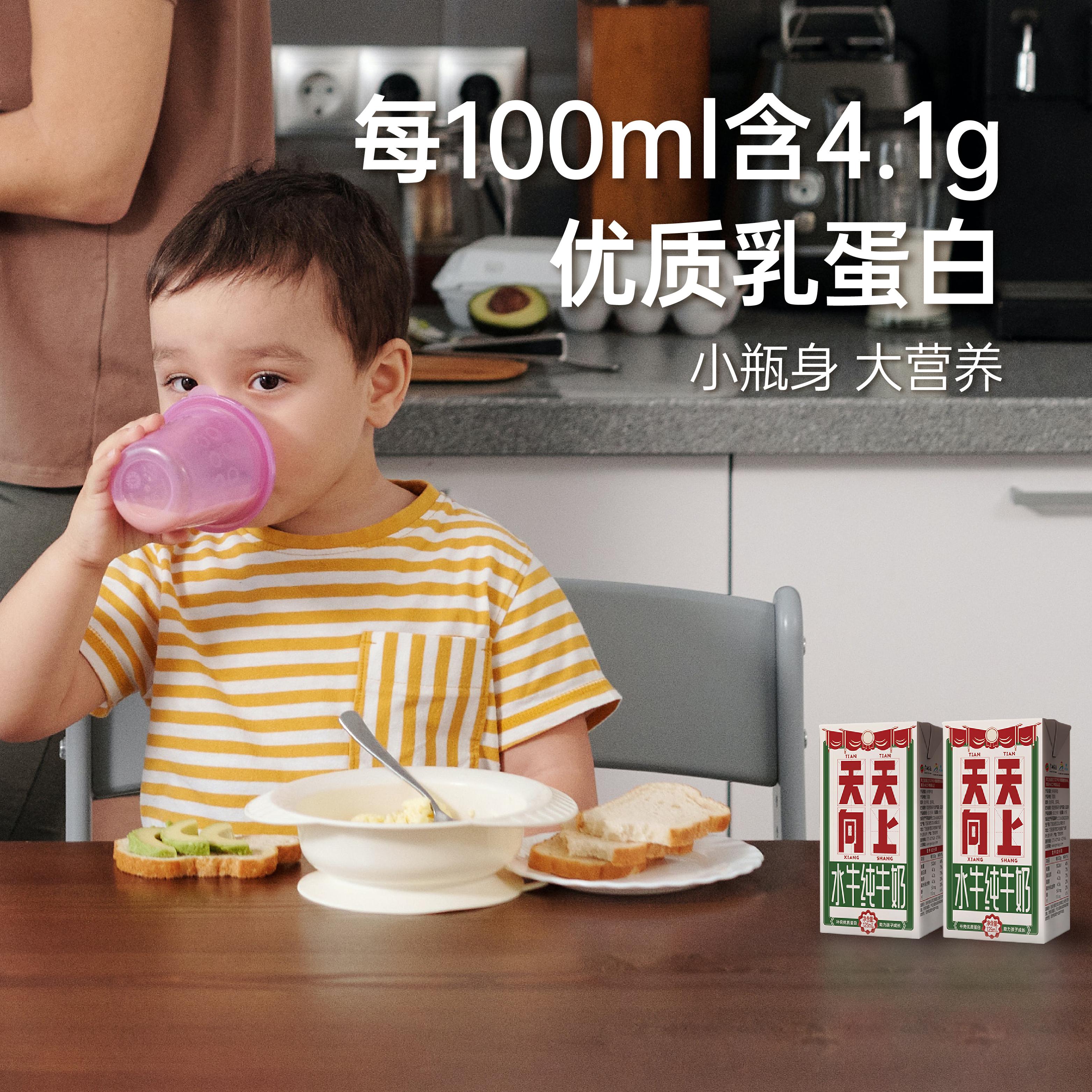 西江乳业天天向上广西水牛奶纯牛奶儿童学生营养早餐奶125ml/盒