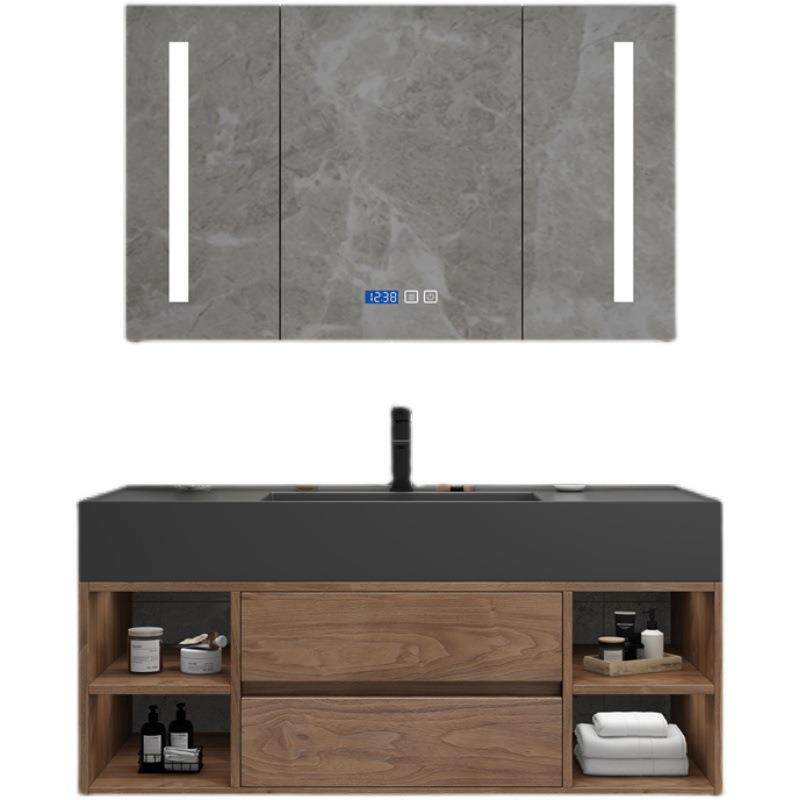 现代简约新中式岩板一体盆浴室柜组合卫生间洗漱台洗手池洗脸套装,淘宝优惠券,粉丝福利购,淘宝优惠卷