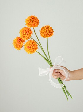 高档假花仿生花束干花仿真花手捧花装饰花野餐拍照道具球菊绢花