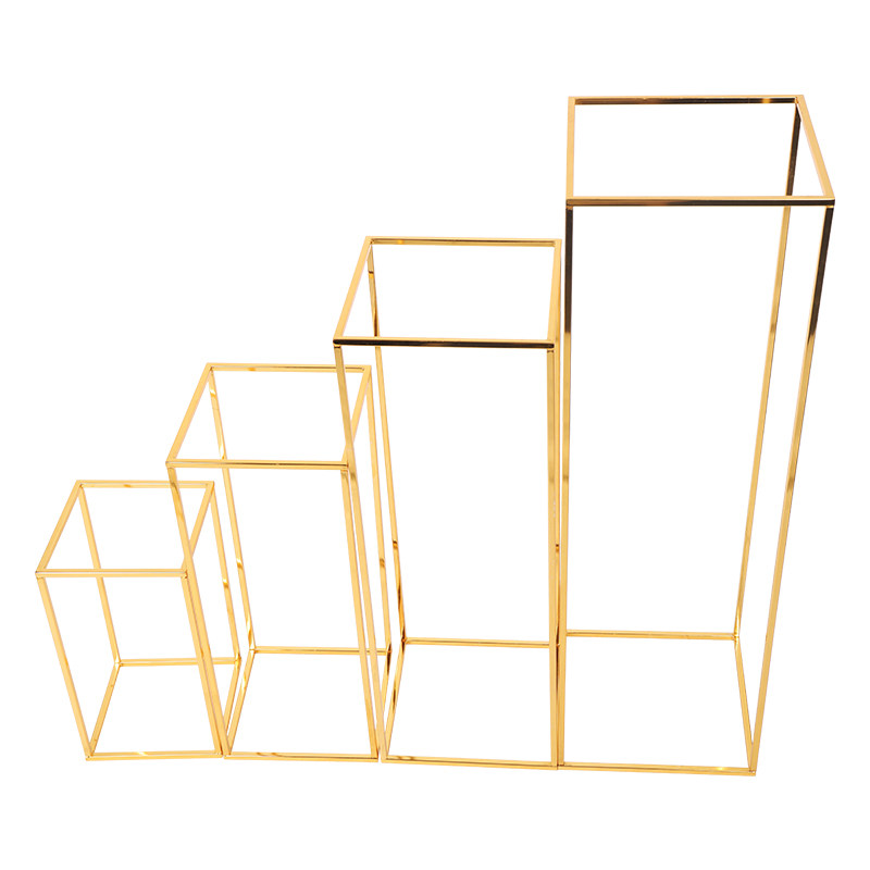 婚庆道具金色铁艺几何方框路引婚礼布置T台引路花架摆件迎宾装饰,淘宝优惠券,粉丝福利购,淘宝优惠卷