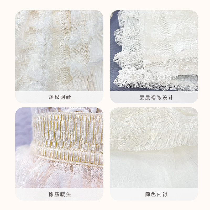 【SEQB小象Q比】小童蓬蓬裙大摆短裙洋装网纱松紧腰半身裙女童,淘宝优惠券,粉丝福利购,淘宝优惠卷