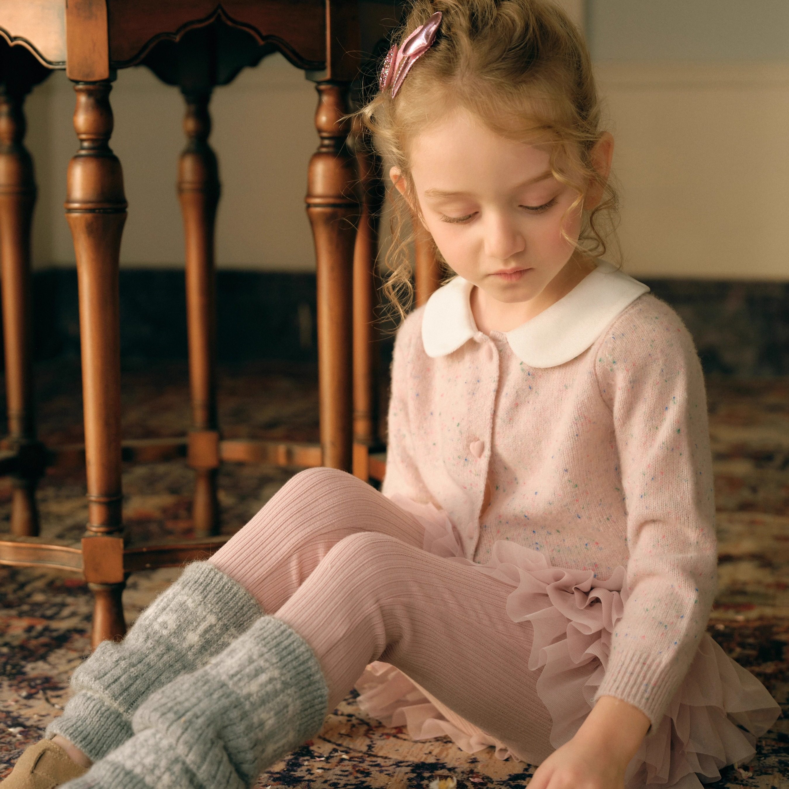 【SEQB小象Q比】2026年100%纯羊毛开衫外套娃娃领针织衫女童毛衣,淘宝优惠券,粉丝福利购,淘宝优惠卷