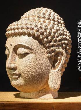 新中式系佛首佛禅摆件大号慈悲佛头像东南亚CYFT玄关走廊佛意装饰