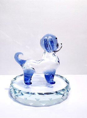 生肖小狗琉璃摆件创意礼品汽车饰品水晶玻璃定制十二生肖动物属相