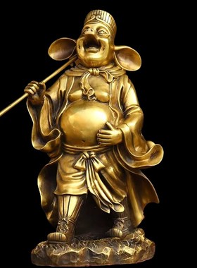 纯铜猪八戒摆件 铜猪天蓬元帅神像天蓬元帅铜像 生肖猪家居装饰品