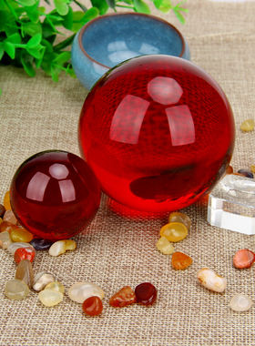 水晶球招财白黄紫红粉色水晶球镇宅化解家居旺事业风水办公室摆件