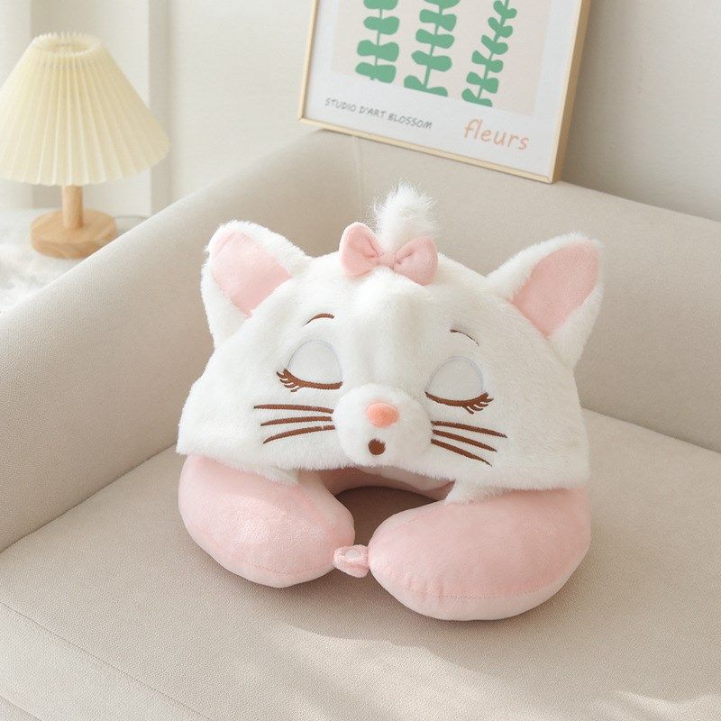 玛丽猫连帽U型枕午睡枕可爱护颈椎枕办公室旅行飞机带帽子U形枕,淘宝优惠券,粉丝福利购,淘宝优惠卷