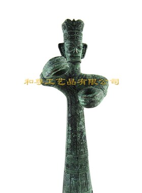 仿古青铜器摆件三星堆文化巨人青铜立人工艺品家居装饰品礼品镇宅
