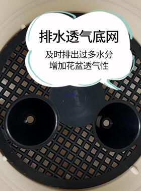 爱丽思特大号彩色花盆爱丽丝凸纹种树带托盘大口径深型塑料厚花盆
