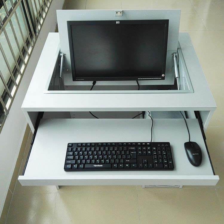 多媒体室翻转电脑桌隐藏式教室机房培训桌双人折叠电脑桌办公桌,淘宝优惠券,粉丝福利购,淘宝优惠卷