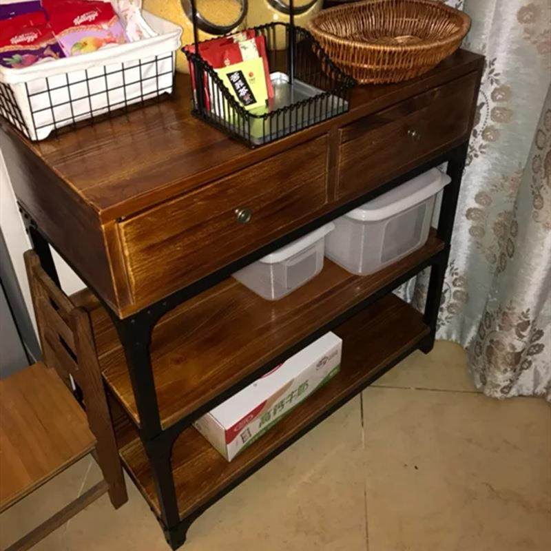 厨房抽屉柜台实木收纳柜子实木储物柜复古置物架矮货柜斗柜餐边桌,淘宝优惠券,粉丝福利购,淘宝优惠卷