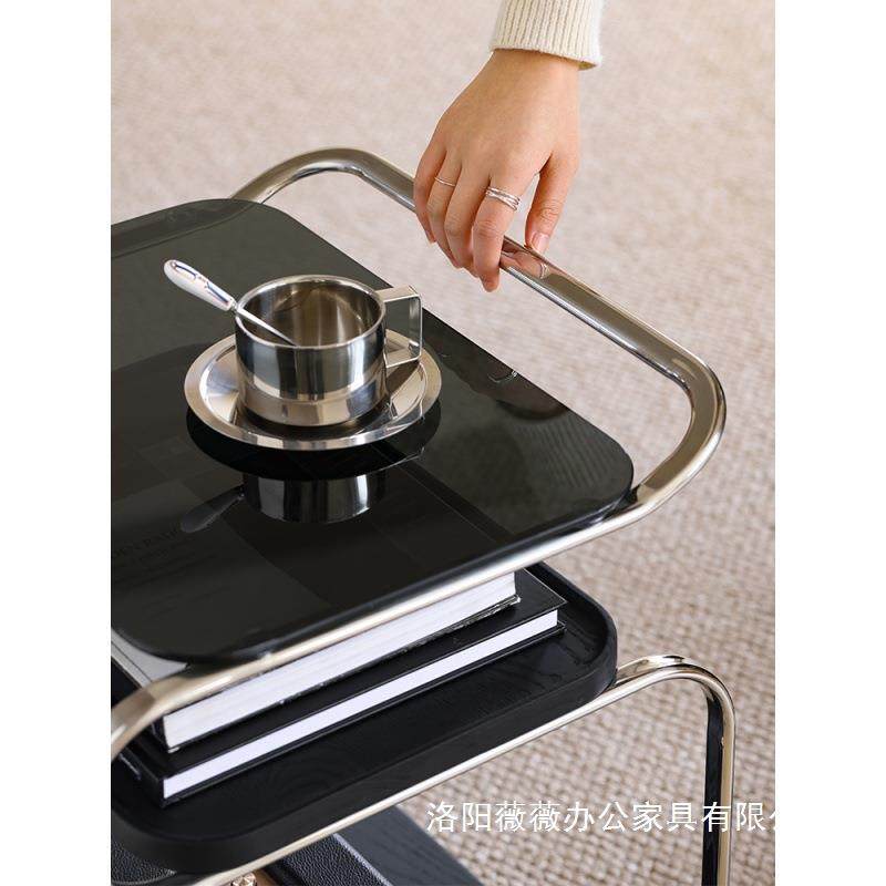 中古风小推车可移动北欧客厅边几轻奢透明茶几收纳柜网红置物架,淘宝优惠券,粉丝福利购,淘宝优惠卷