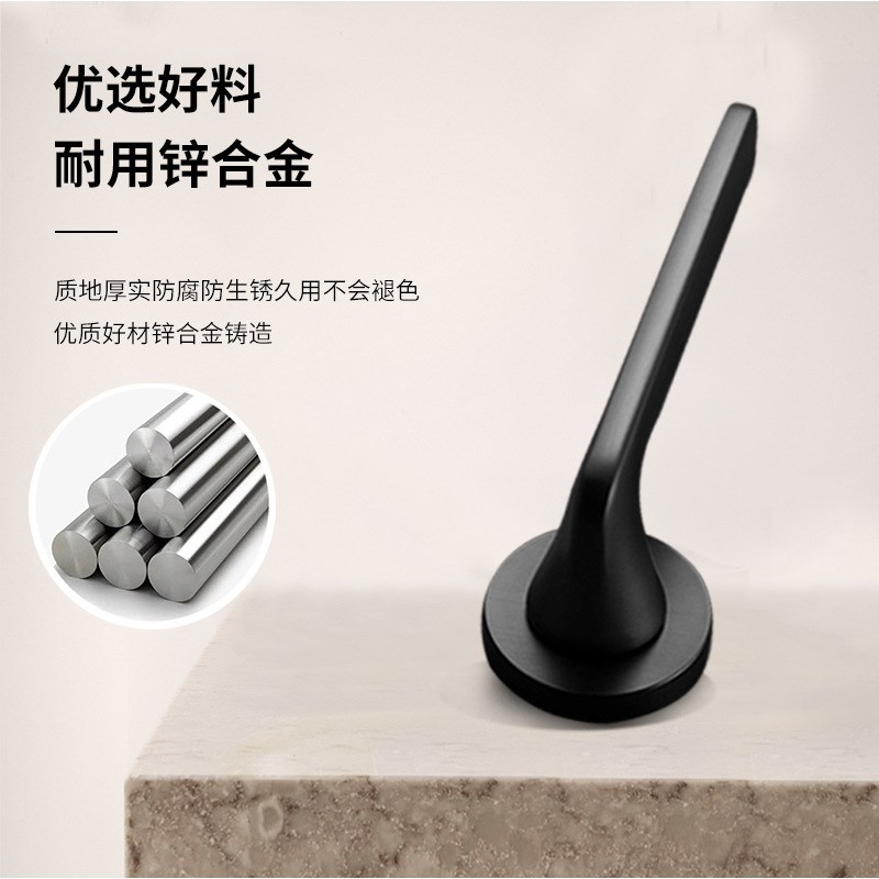 隐形木门锁暗门分体单舌锁室内房间卧室把手锌合金暗锁隐藏门锁具 - 图0