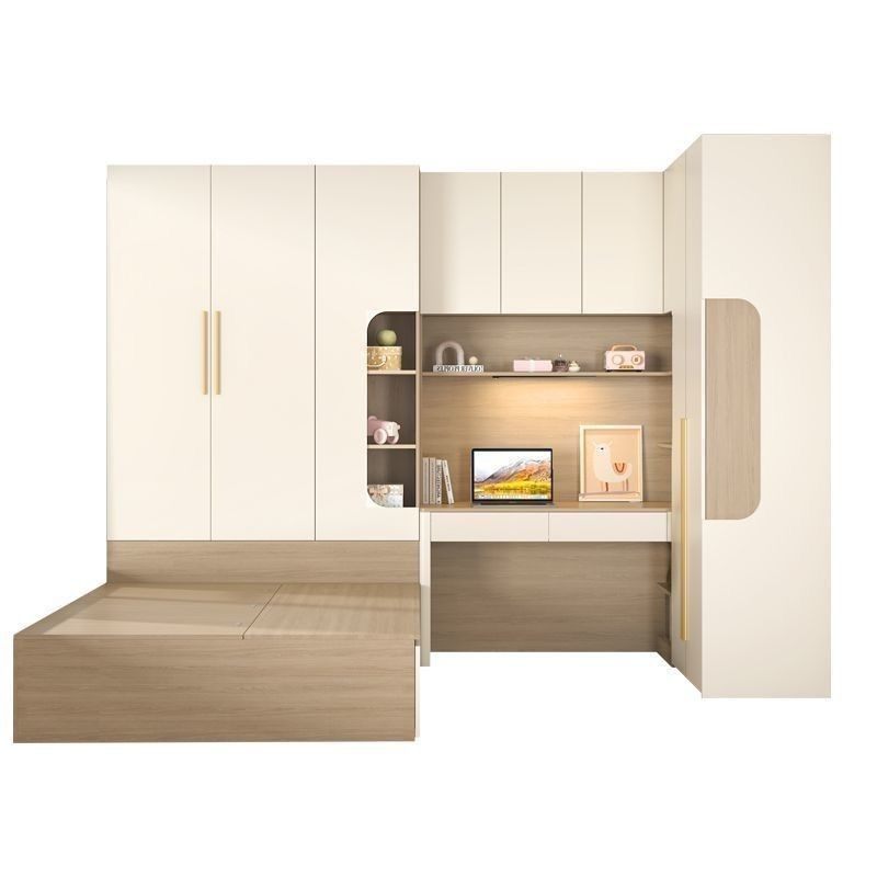 全屋定制奶油风榻榻米床落地衣柜书桌一体多功能整体儿童组合家具,淘宝优惠券,粉丝福利购,淘宝优惠卷