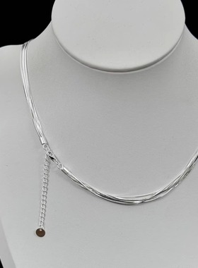 也也珍珠多层蛇骨链巴洛克吊坠