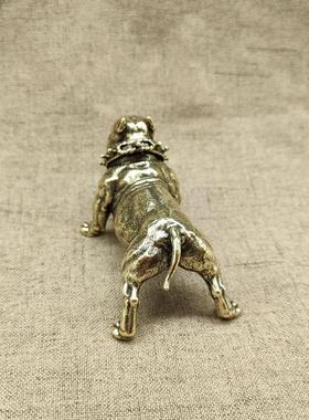 摆件品纯铜犬客厅装饰法斗狗全黄铜家居摆设大号金属雕塑工艺