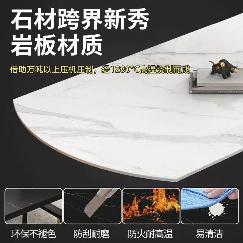 轻奢茶几电视柜组合亮光岩板小户型可伸缩简约带抽屉茶几家用客厅,淘宝优惠券,粉丝福利购,淘宝优惠卷