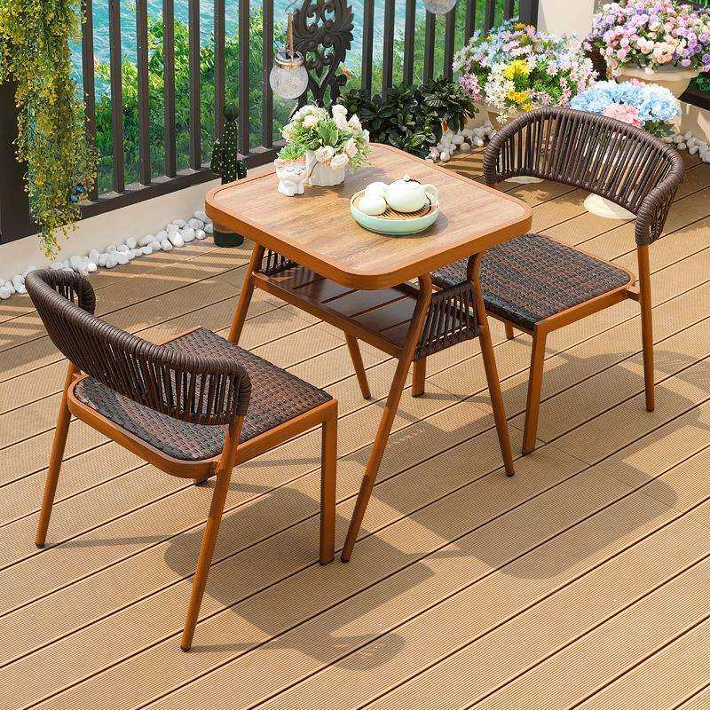 户外阳台休闲可收纳藤椅室外藤编小桌椅庭院休闲藤编椅铝合金桌椅,淘宝优惠券,粉丝福利购,淘宝优惠卷